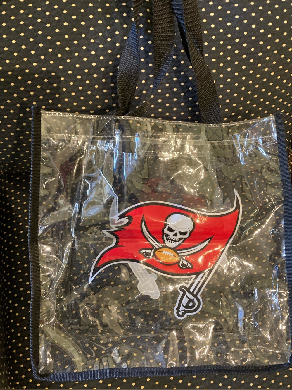 NFL Tampa Bay Buccaneers Logo CLEAR Tote Bag Game Day Security
